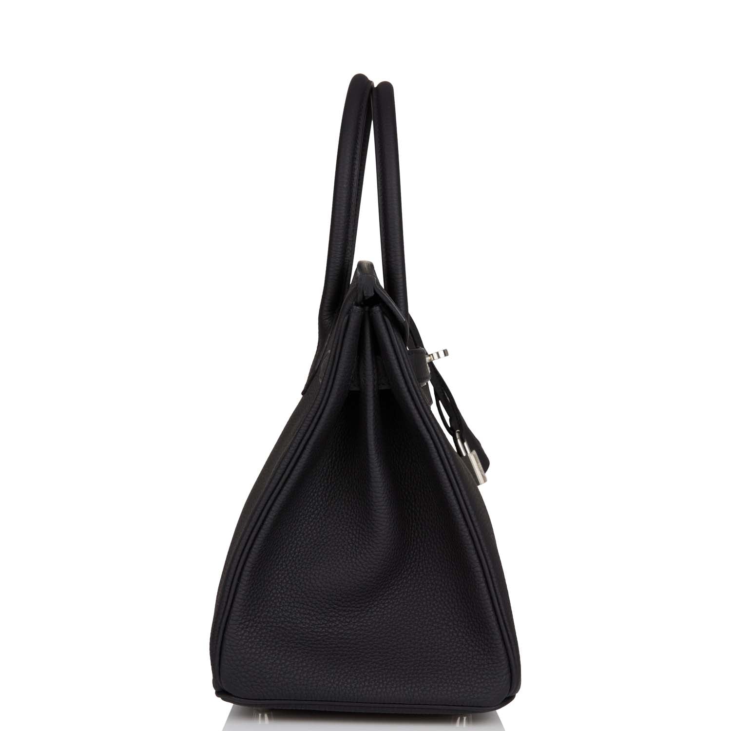 Hermes Birkin Togo Palladium Hardware Handbag Black Travel Bag 27