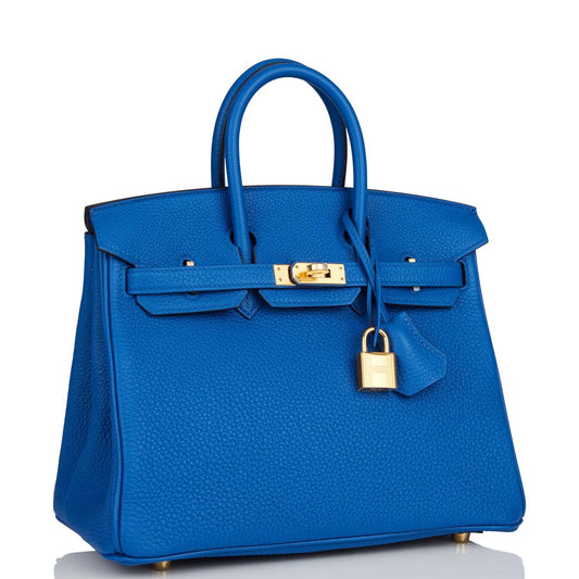 Hermes Birkin Bleu France Togo Hardware Handbag Gold Travel Bag Gold Hardware