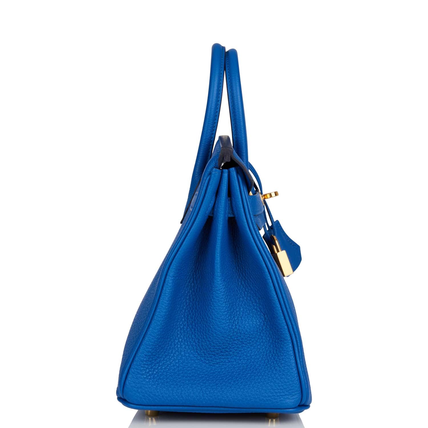 Hermes Birkin Bleu France Togo Hardware Handbag Gold Travel Bag Gold Hardware
