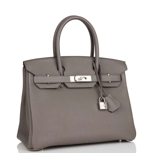 Hermes Birkin Etain Togo Palladium Hardware Handbag Travel Bag Palladium Hardware