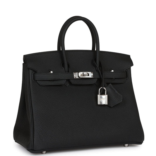 Hermes Birkin Togo Palladium Hardware Handbag Black Travel Bag 32