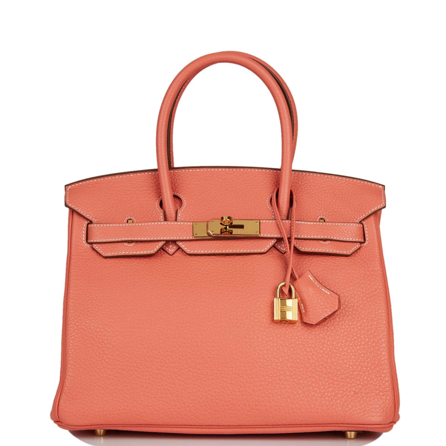 Hermes Birkin Crevette Clemence Hardware Handbag Gold Travel Bag