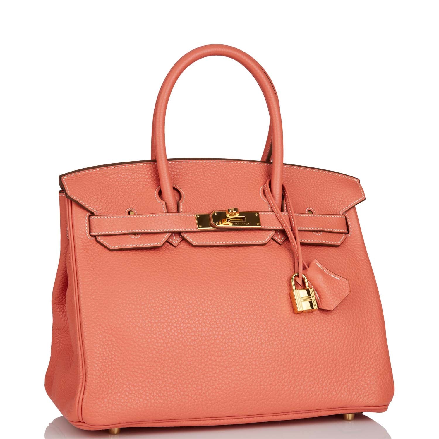 Hermes Birkin Crevette Clemence Hardware Handbag Gold Travel Bag