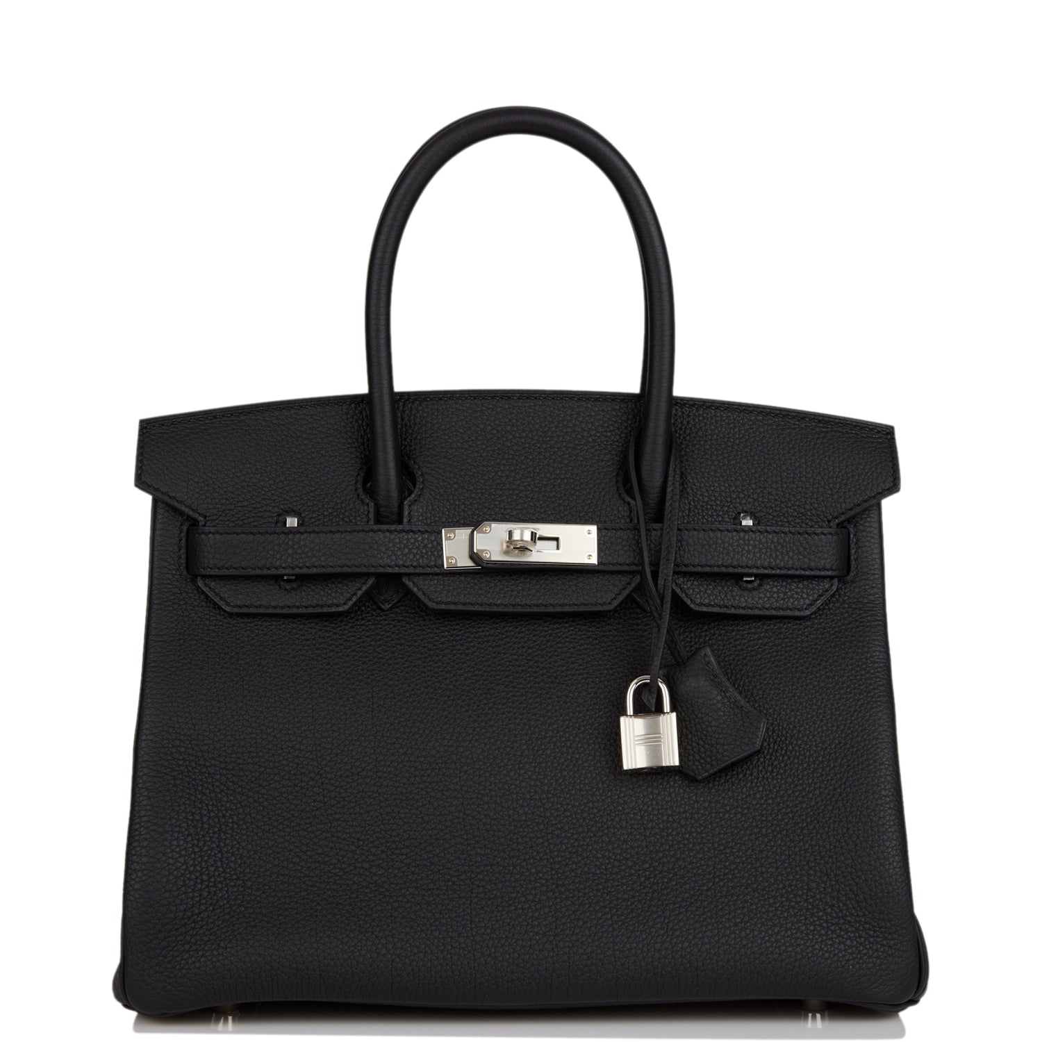 Hermes Birkin Togo Palladium Hardware Handbag Black Travel Bag 28