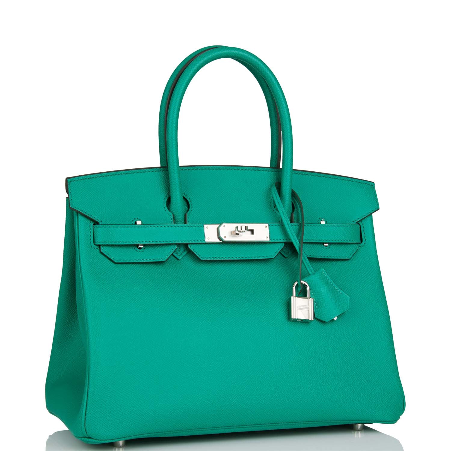 Hermes Birkin Vert Jade Epsom Palladium Hardware Handbag Travel Bag