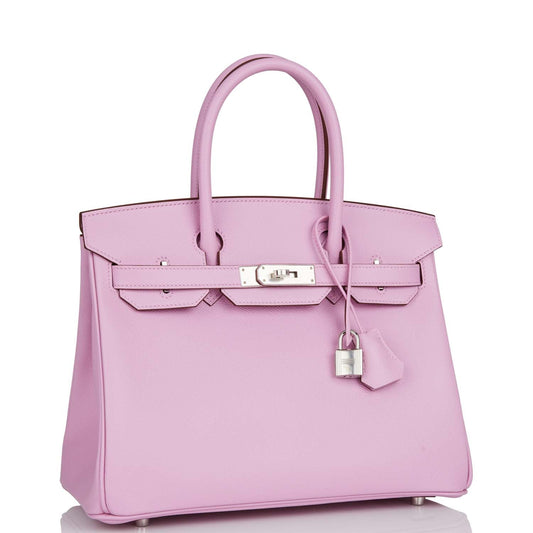 Hermes Birkin Mauve Sylvestre Epsom Palladium Hardware Handbag Travel Bag