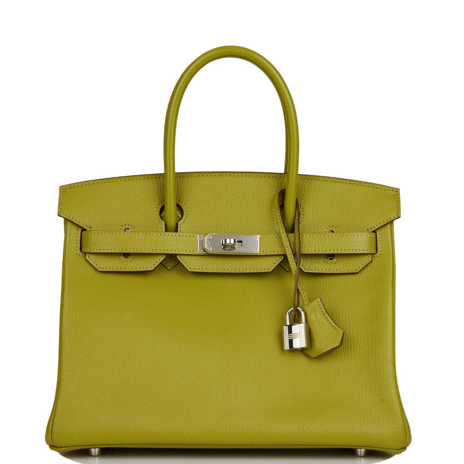 Hermes Birkin Vert Anis Chevre Palladium Hardware Handbag Travel Bag