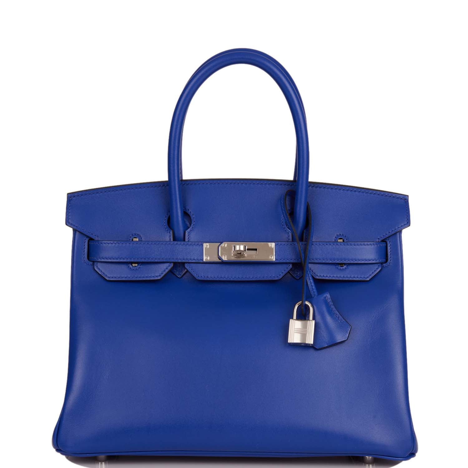 Hermes Birkin Bleu Electric Tadelakt Palladium Hardware Handbag Travel Bag