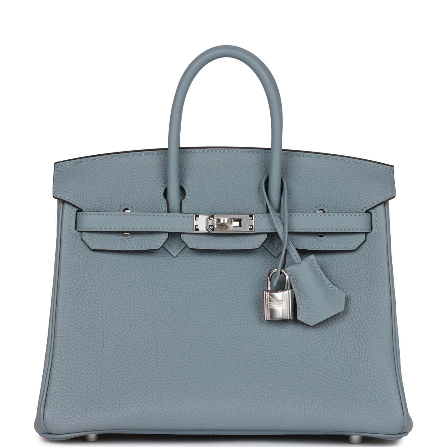 Hermes Birkin Bleu Lin Verso Togo Palladium Hardware Travel Bag