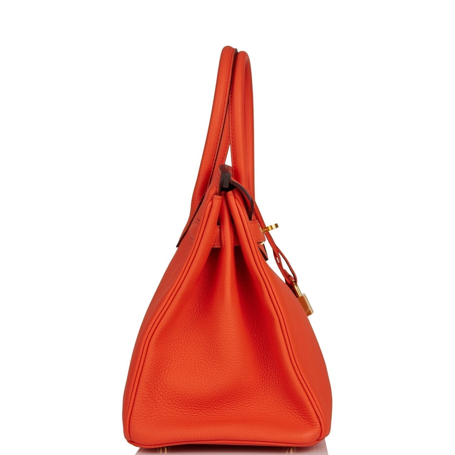 Hermes Birkin Orange Poppy Togo Hardware Handbag Gold Travel Bag