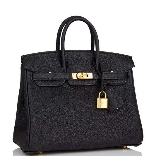Hermes Birkin Togo Hardware Handbag Black Gold Travel Bag 54