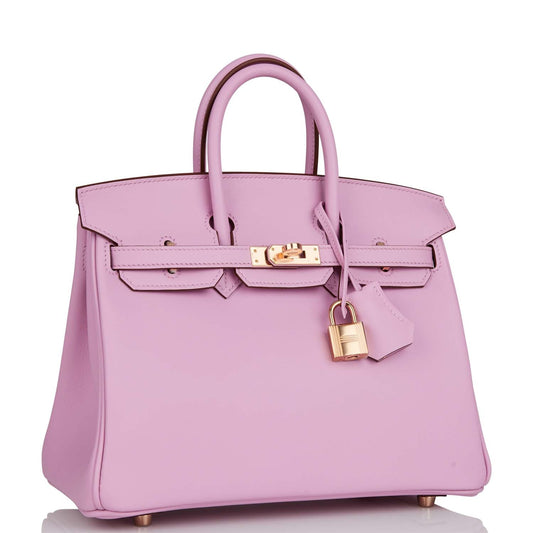 Hermes Birkin Mauve Sylvestre Swift Rose Hardware Handbag Gold Travel Bag Hardware 1