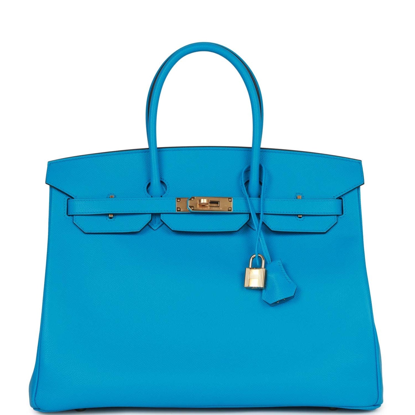 Hermes Birkin Bleu Frida Epsom Hardware Handbag Gold Travel Bag