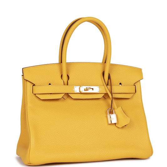 Hermes Birkin Soleil Clemence Hardware Handbag Gold Travel Bag