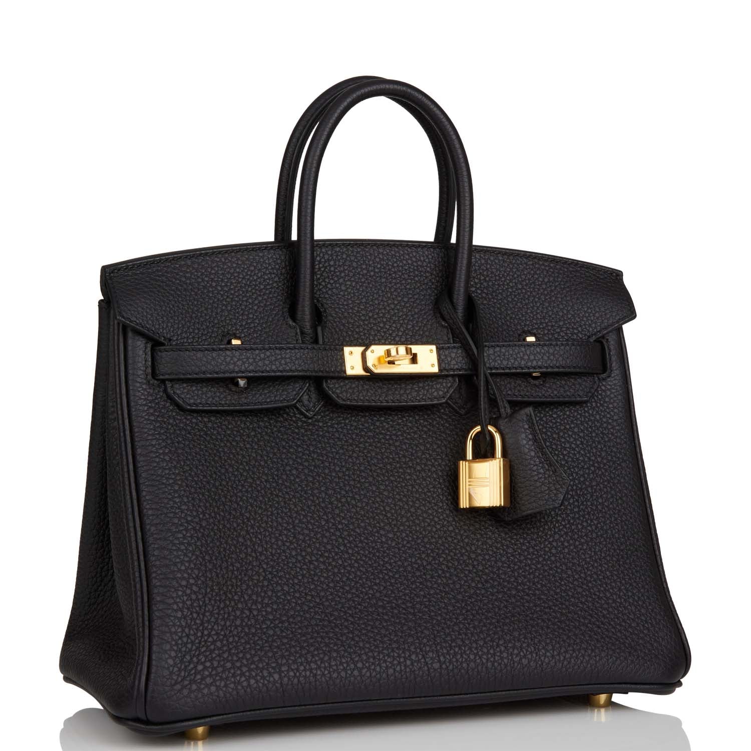Hermes Birkin Togo Hardware Handbag Black Gold Travel Bag 49