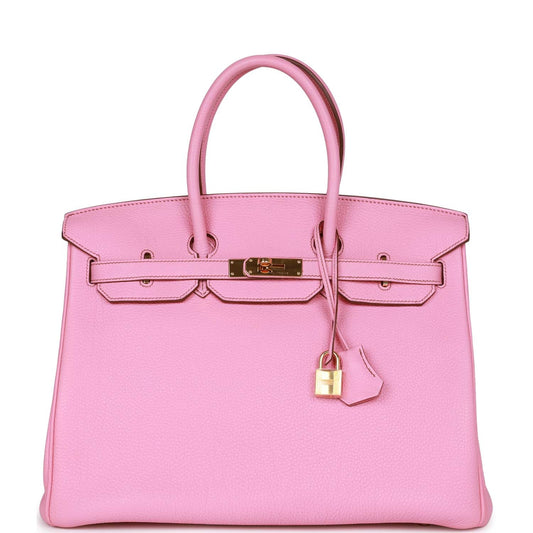 Hermes Birkin Bubblegum Togo Hardware Handbag Gold Travel Bag