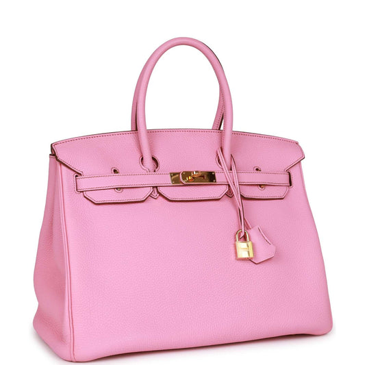 Hermes Birkin Bubblegum Togo Hardware Handbag Gold Travel Bag