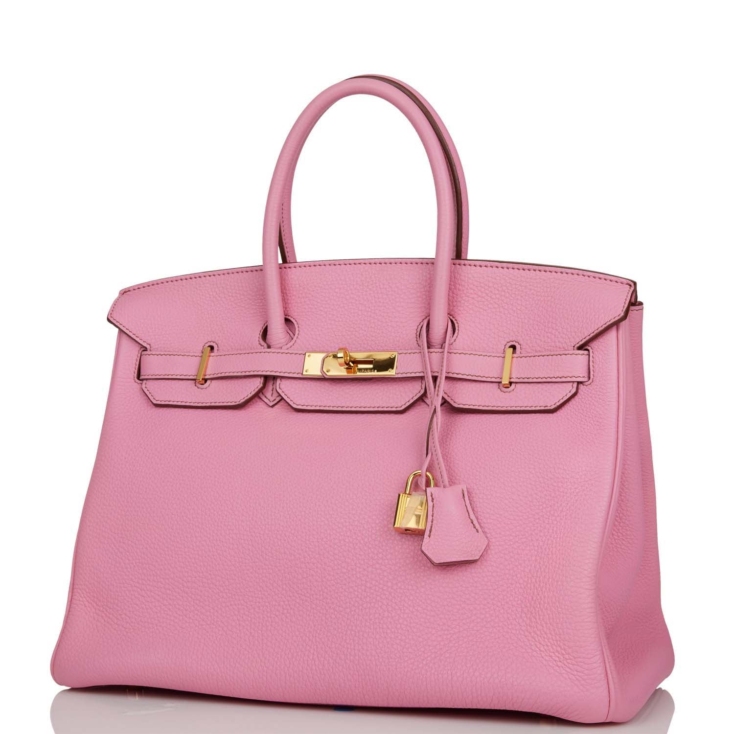 Hermes Top Quality Luxury Birkin Bubblegum Togo Hardware Gold Travel Bag