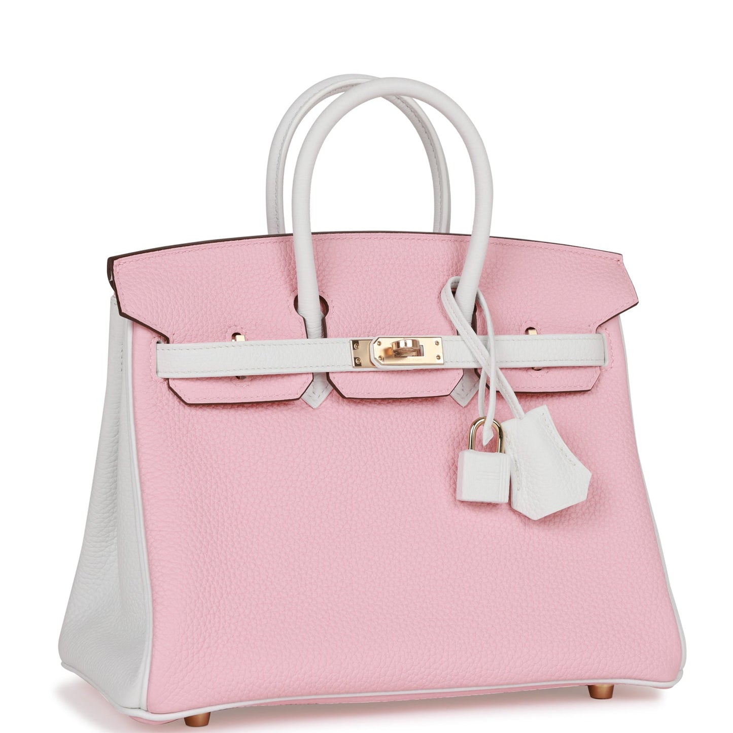Hermes Special Order Hss Birkin Rose Sakura And Clemence White Travel Bag