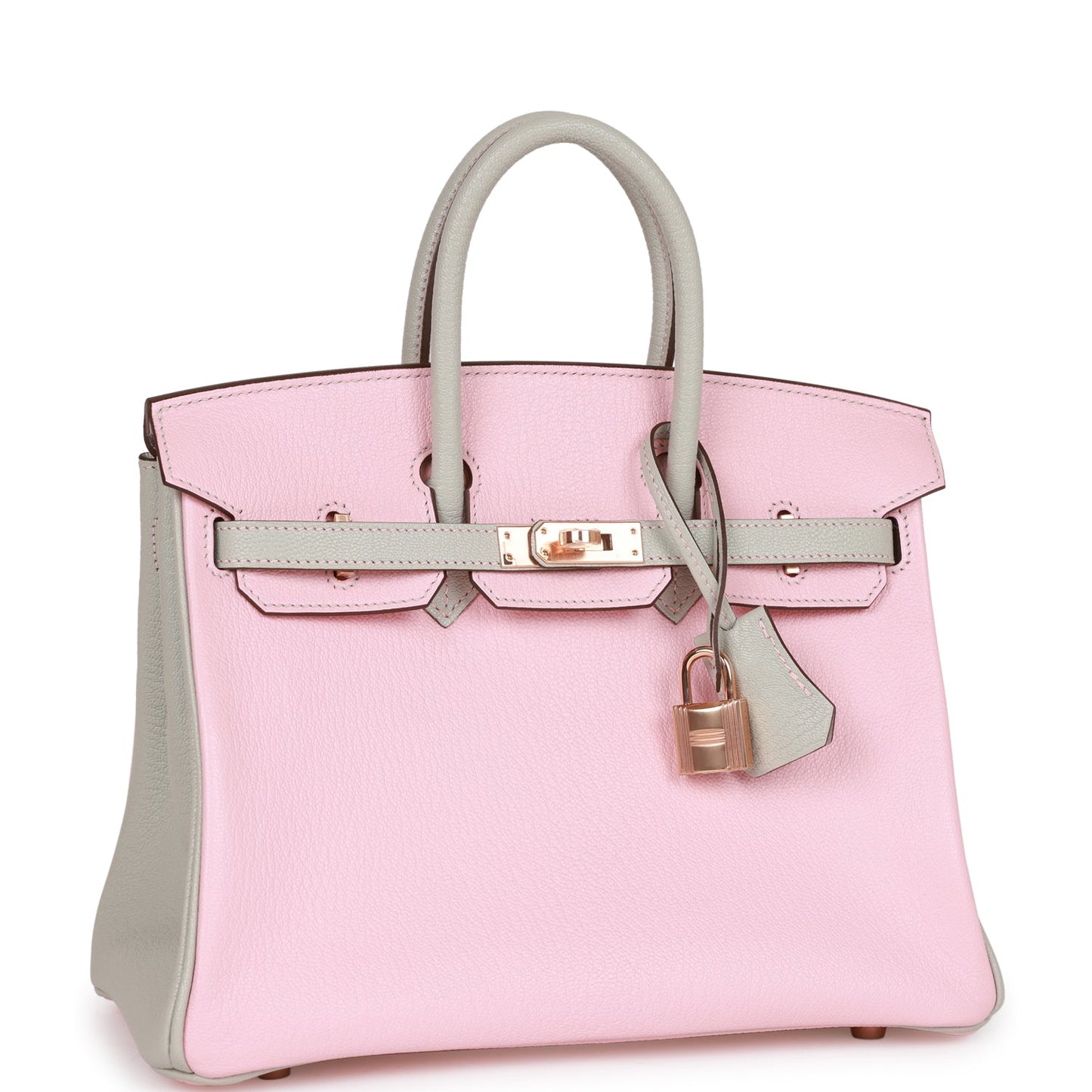 Hermes Birkin Hss Rose Sakura And Gris Perle Chevre Gold Travel Bag