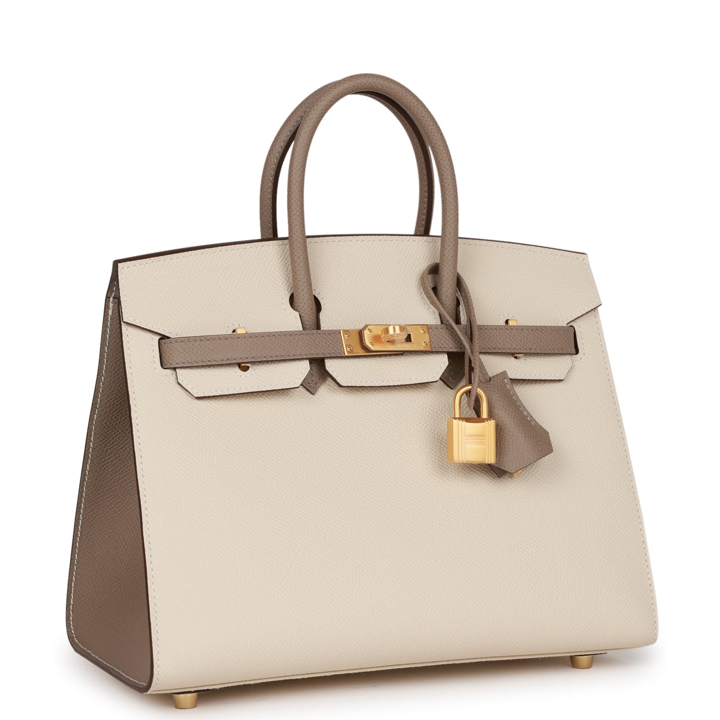 Hermes Birkin Sellier Craie And Gris Asphalte Epsom Gold Travel Bag
