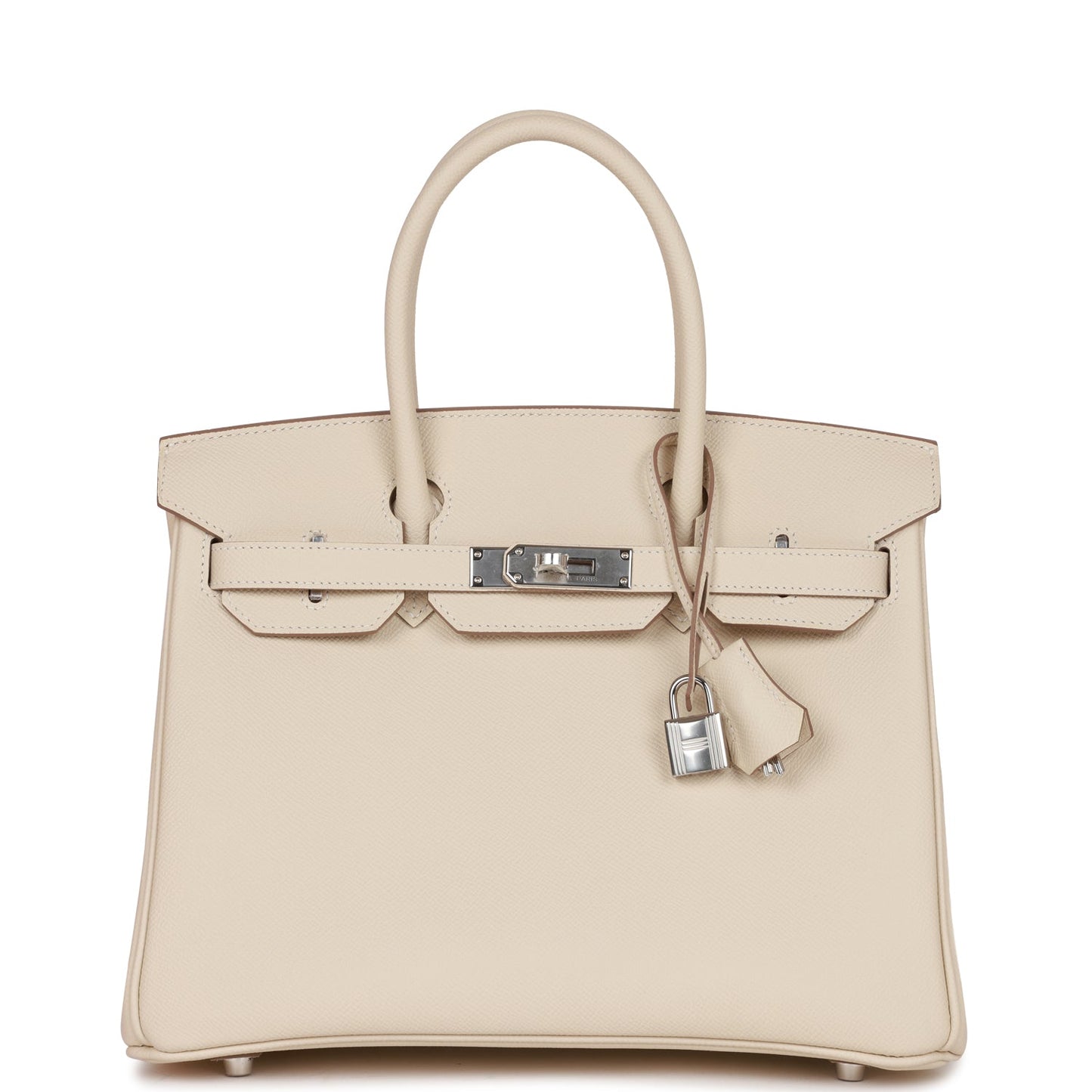 Hermes Birkin Craie Epsom Palladium Hardware Handbag Travel Bag