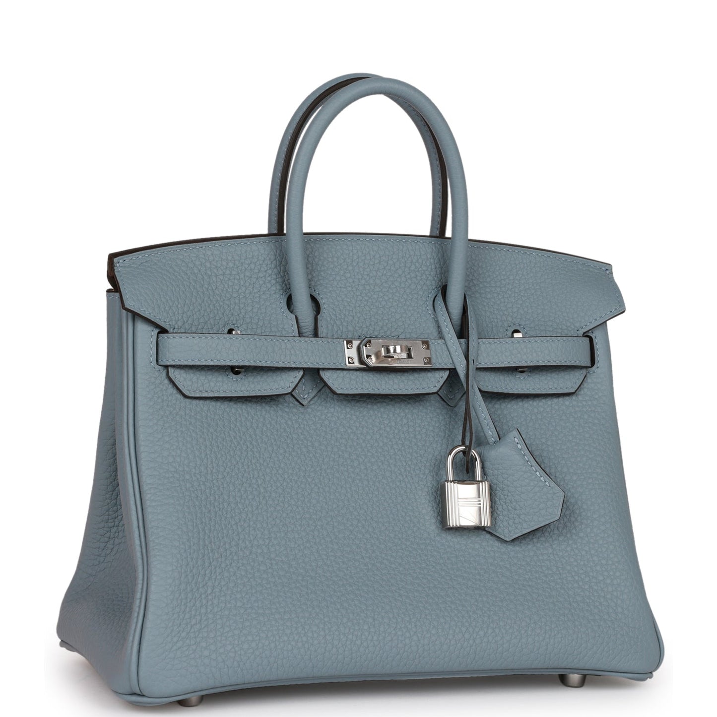 Hermes Birkin Bleu Lin Verso Togo Palladium Hardware Handbag Travel Bag
