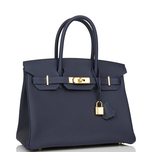 Hermes Birkin Bleu Nuit Togo Hardware Handbag Gold Travel Bag Hardware 2
