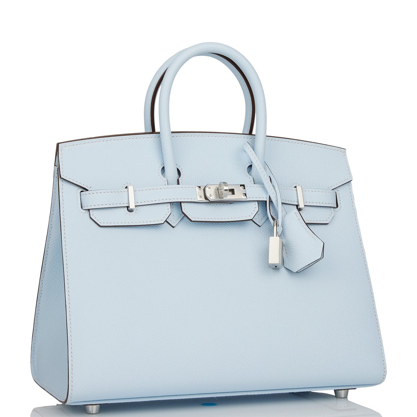 Hermes Birkin Sellier Bleu Brume Epsom Palladium Hardware Travel Bag