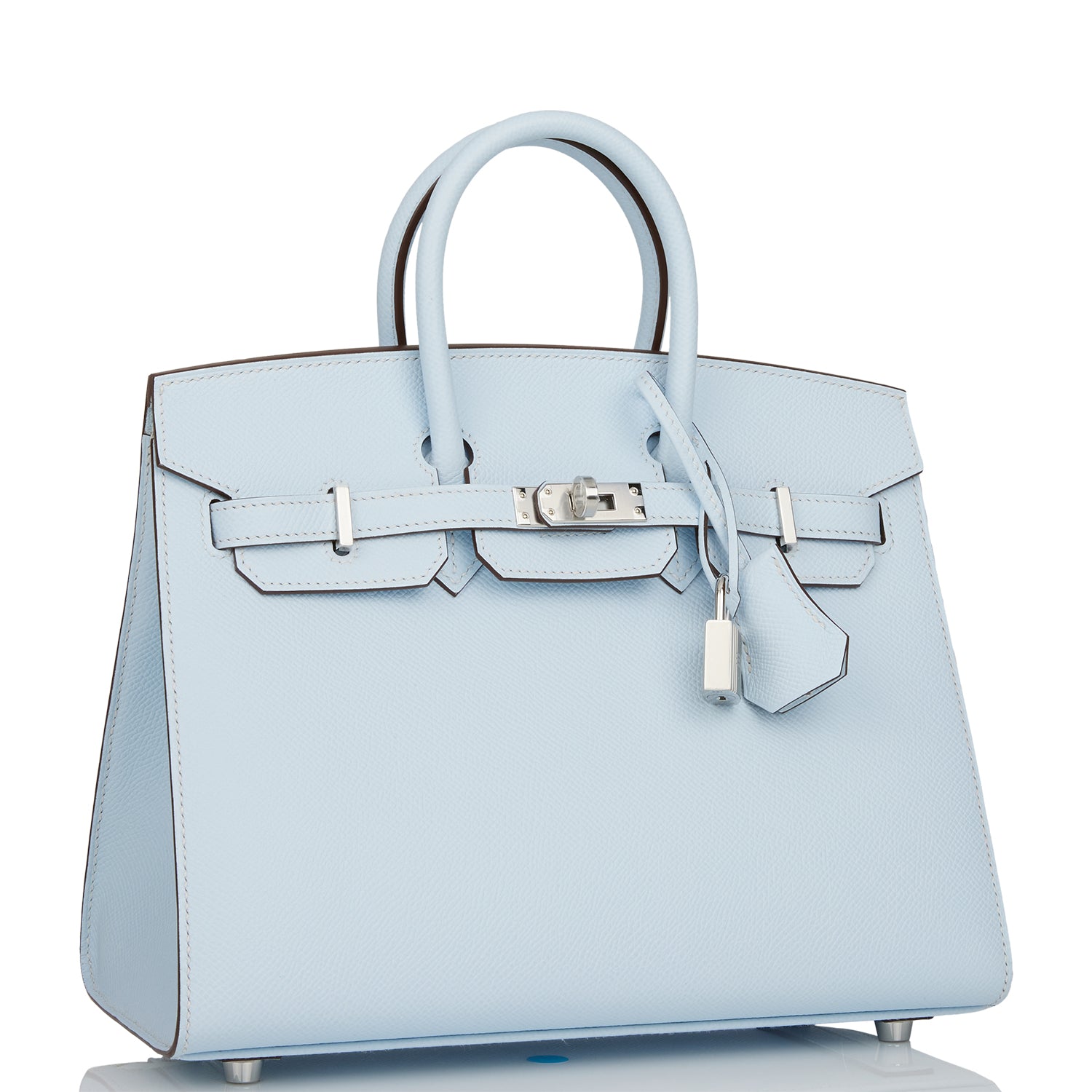 Hermes Birkin Sellier Bleu Brume Epsom Palladium Hardware Travel Bag