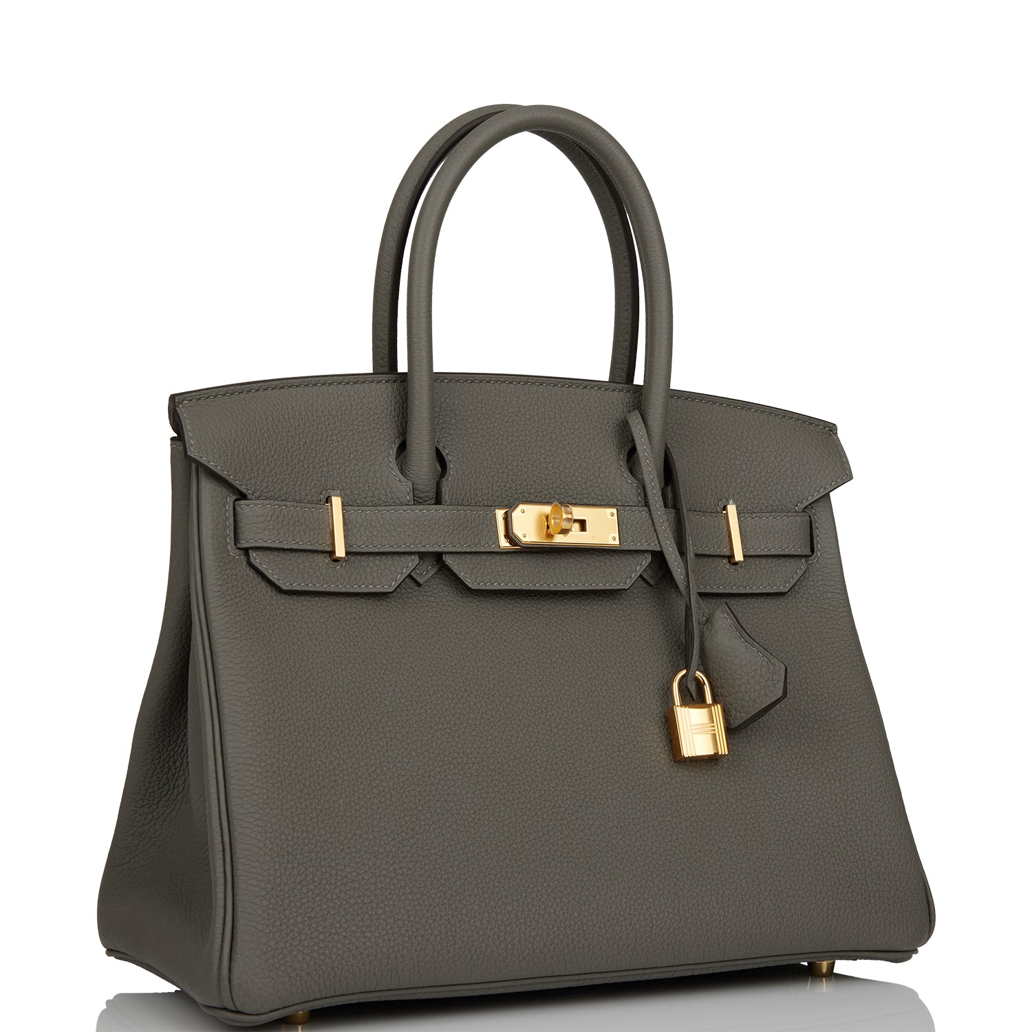 Hermes Birkin Gris Meyer Togo Hardware Handbag Gold Travel Bag Gold Hardware