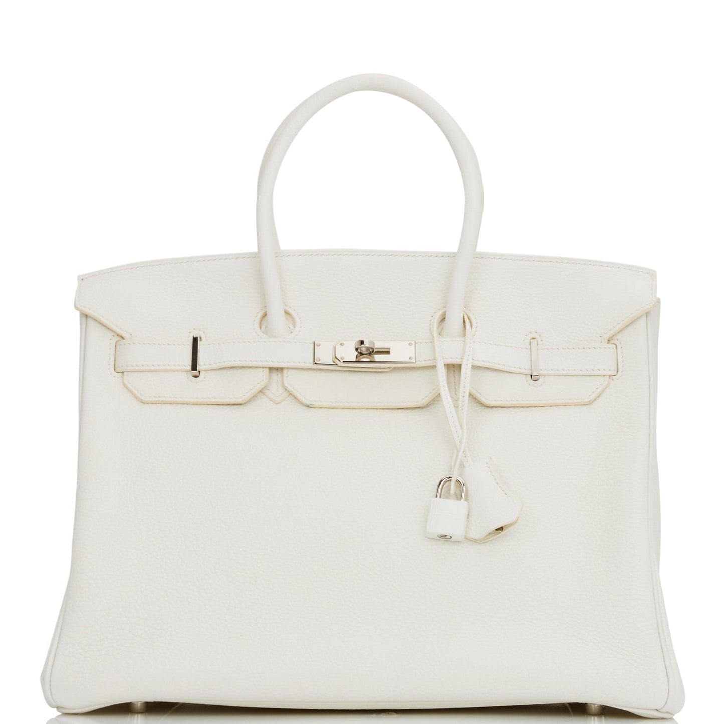 Hermes Birkin Clemence Palladium Hardware Handbag White Travel Bag