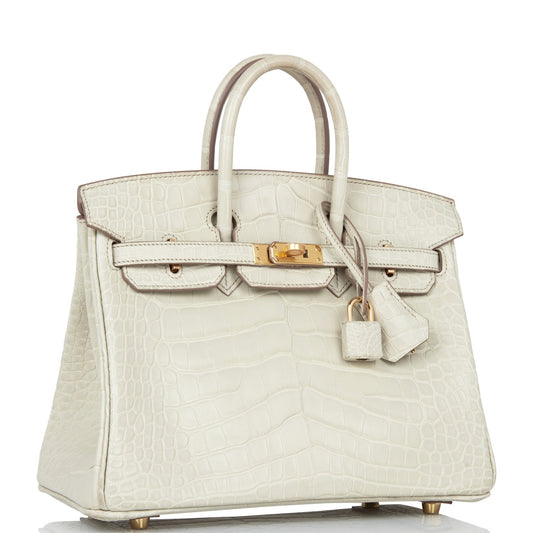 Hermes Birkin Beton Matte Alligator Hardware Handbag Gold Travel Bag