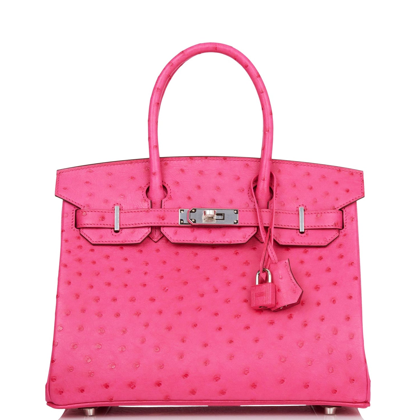 Hermes Birkin Rose Tyrien Ostrich Palladium Hardware Handbag Travel Bag
