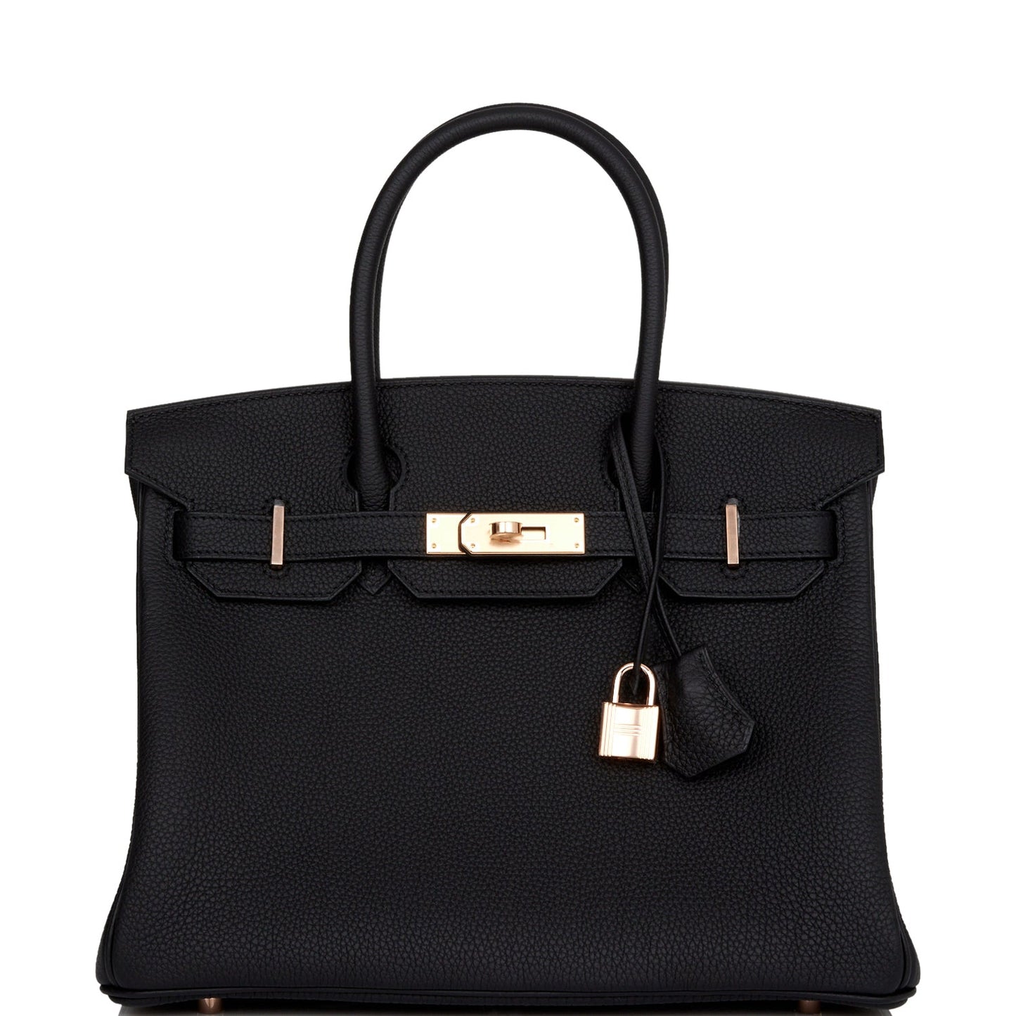 Hermes Birkin Togo Rose Hardware Handbag Black Gold Travel Bag 10