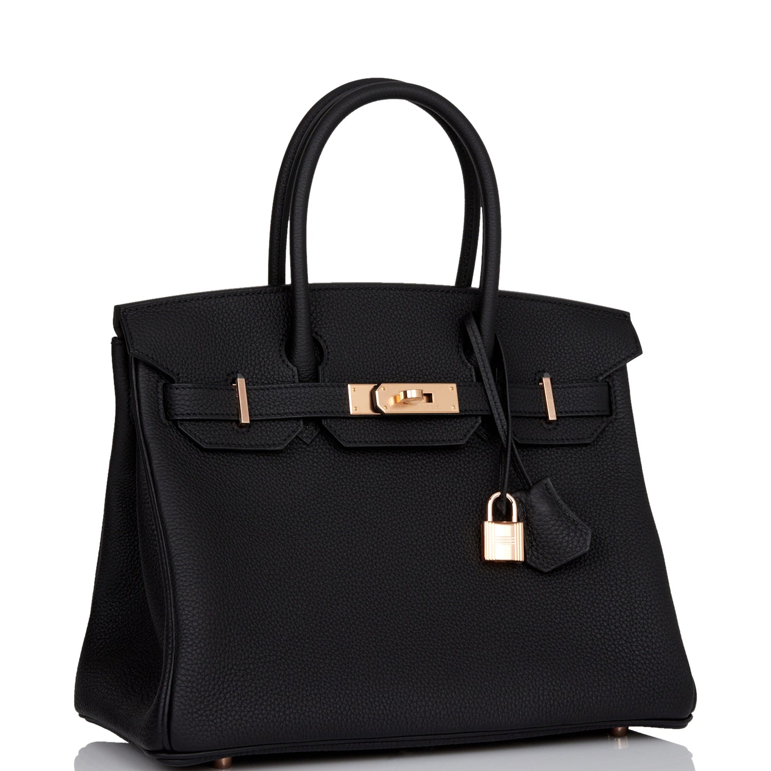 Hermes Birkin Togo Rose Hardware Handbag Black Gold Travel Bag Hardware 5