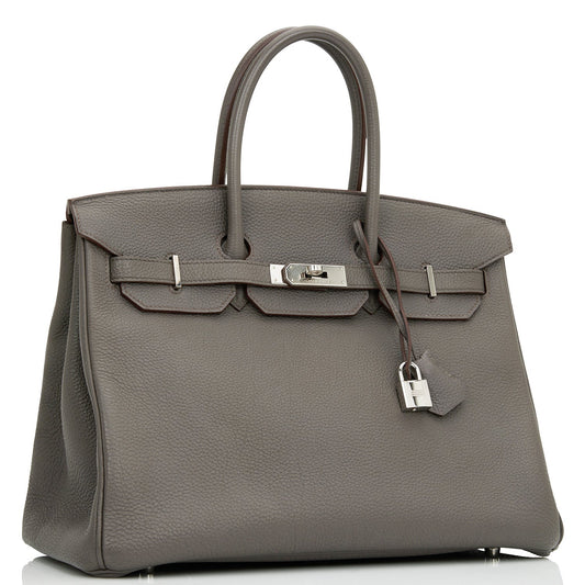 Hermes Birkin Etain Togo Palladium Hardware Handbag Travel Bag