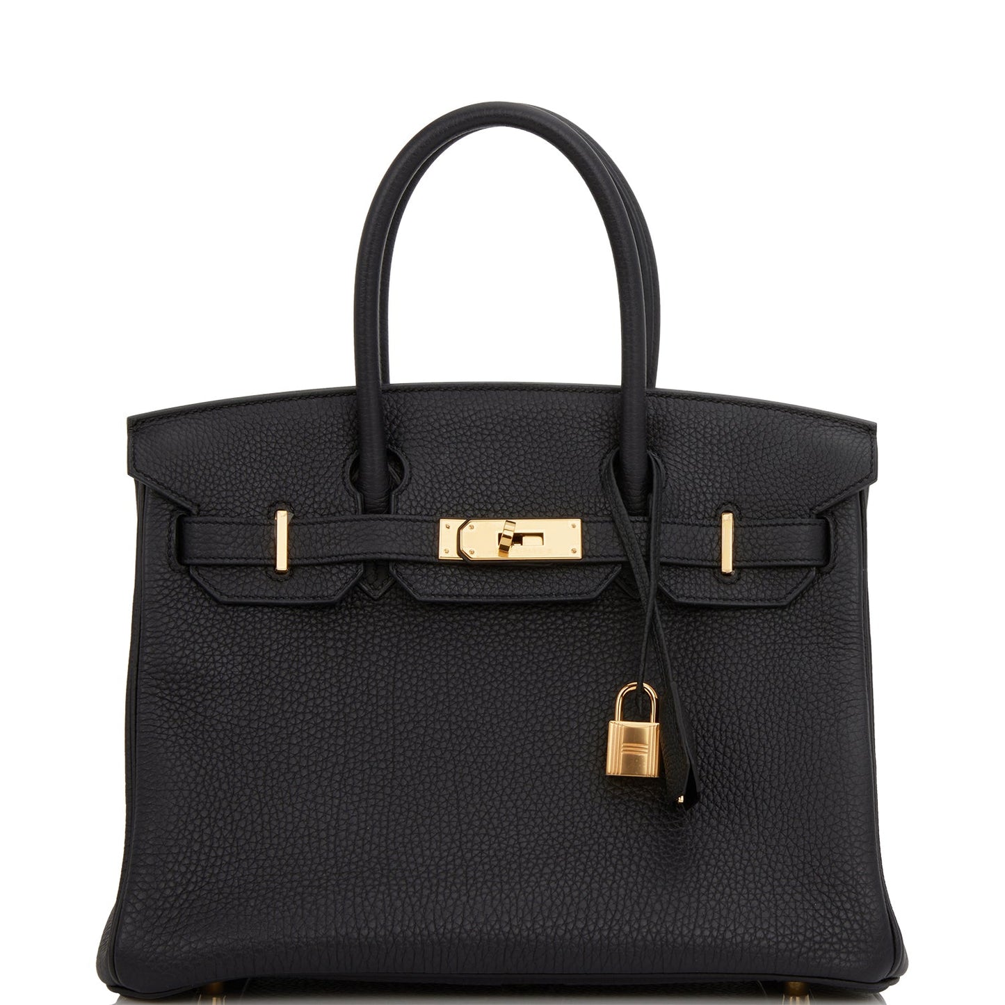 Hermes Birkin Togo Hardware Handbag Black Gold Travel Bag 34