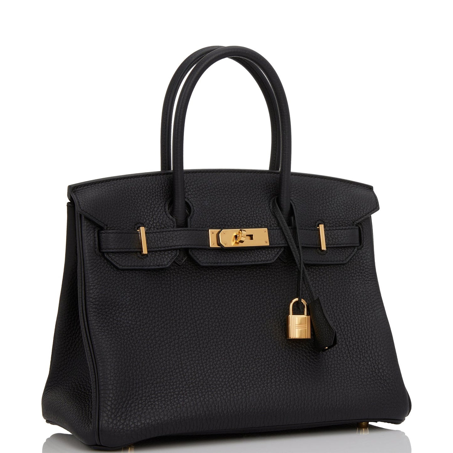 Hermes Birkin Togo Hardware Handbag Black Gold Travel Bag 34