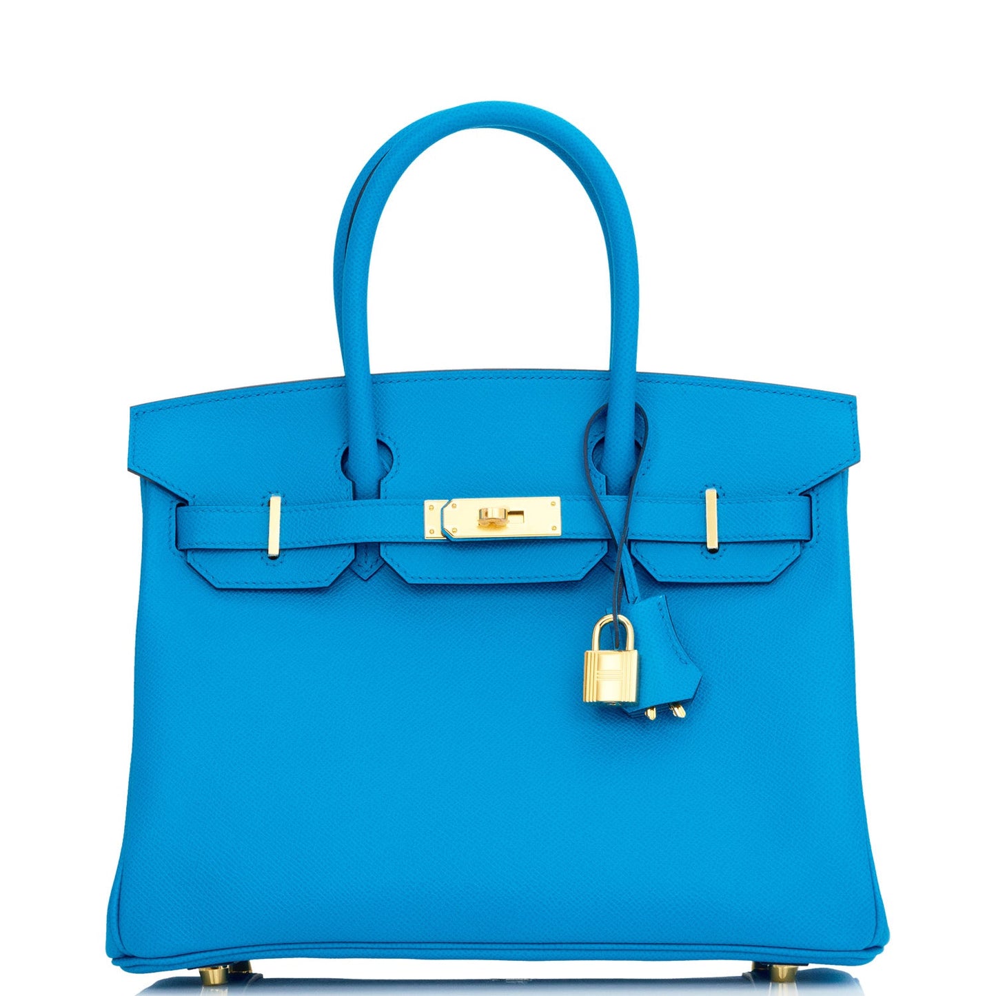 Hermes Birkin Bleu Frida Epsom Hardware Handbag Gold Travel Bag