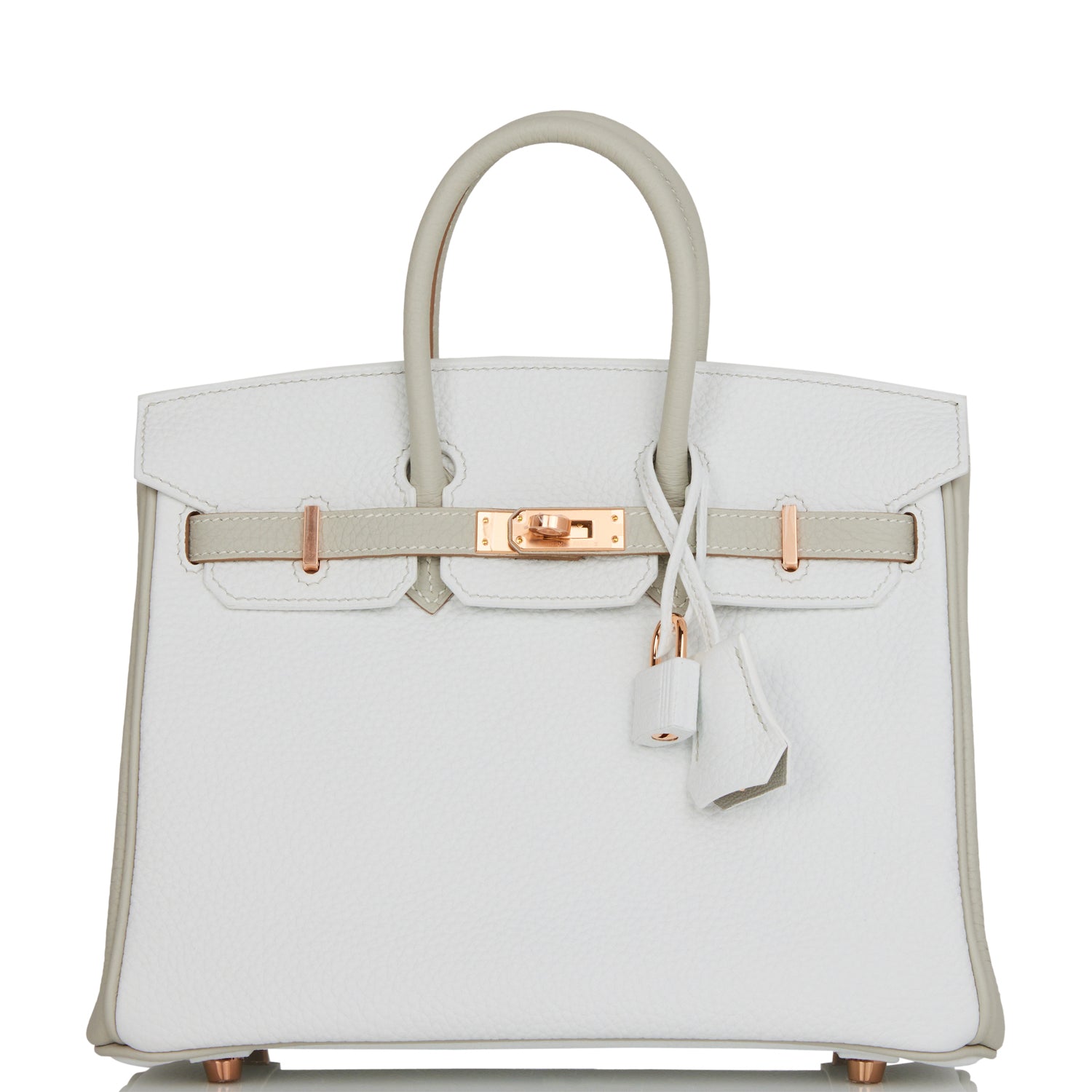 Hermes Special Order Hss Birkin And Gris Perle White Gold Travel Bag