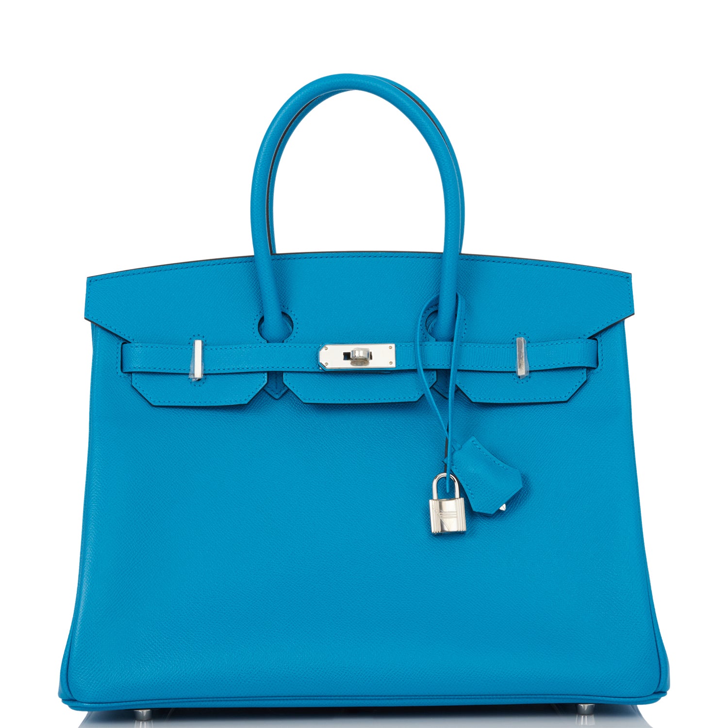 Hermes Birkin Bleu Zanzibar Epsom Palladium Hardware Handbag Travel Bag