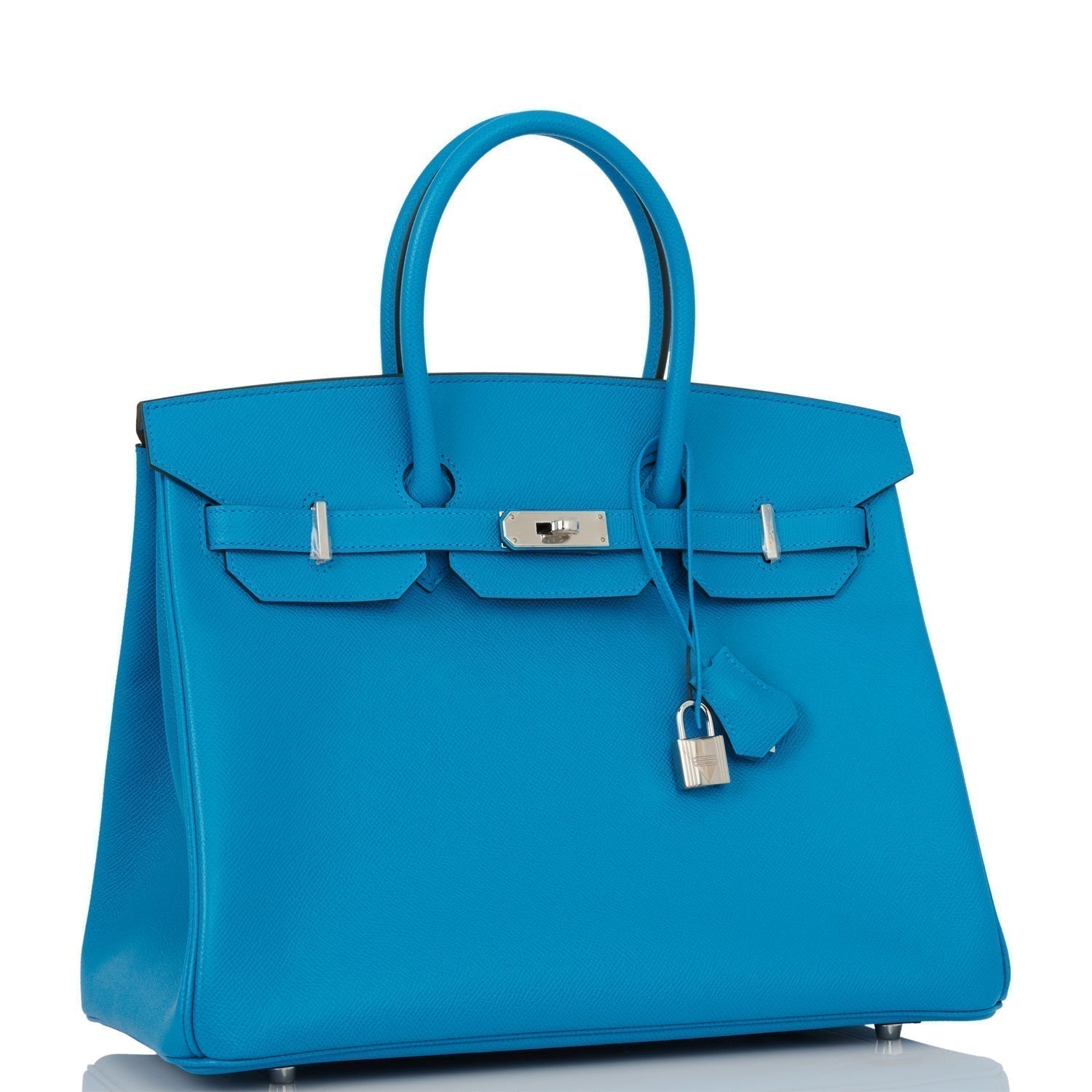 Hermes Birkin Bleu Zanzibar Epsom Palladium Hardware Handbag Travel Bag