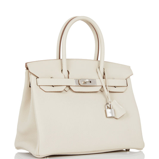 Hermes Birkin Craie Togo Palladium Hardware Handbag Travel Bag