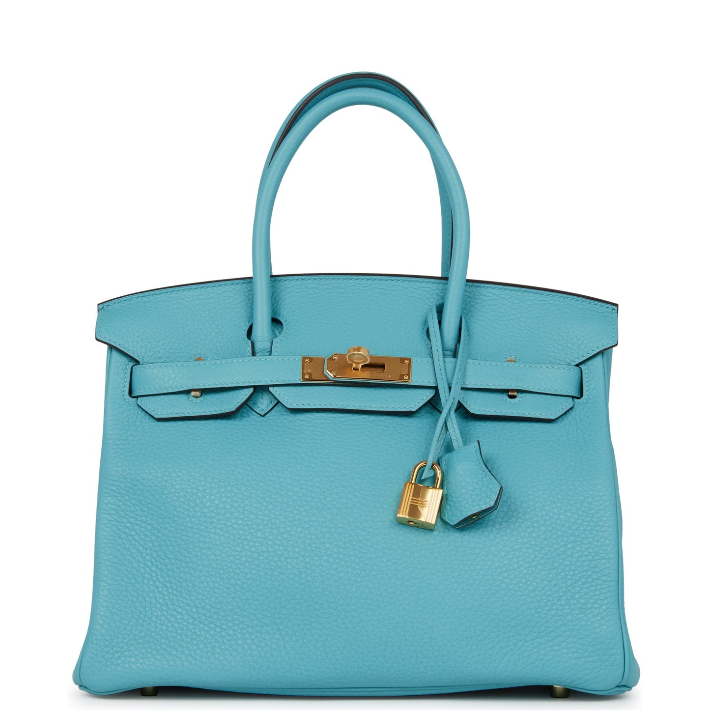 Hermes Birkin Bleu Paon Togo Hardware Handbag Gold Travel Bag