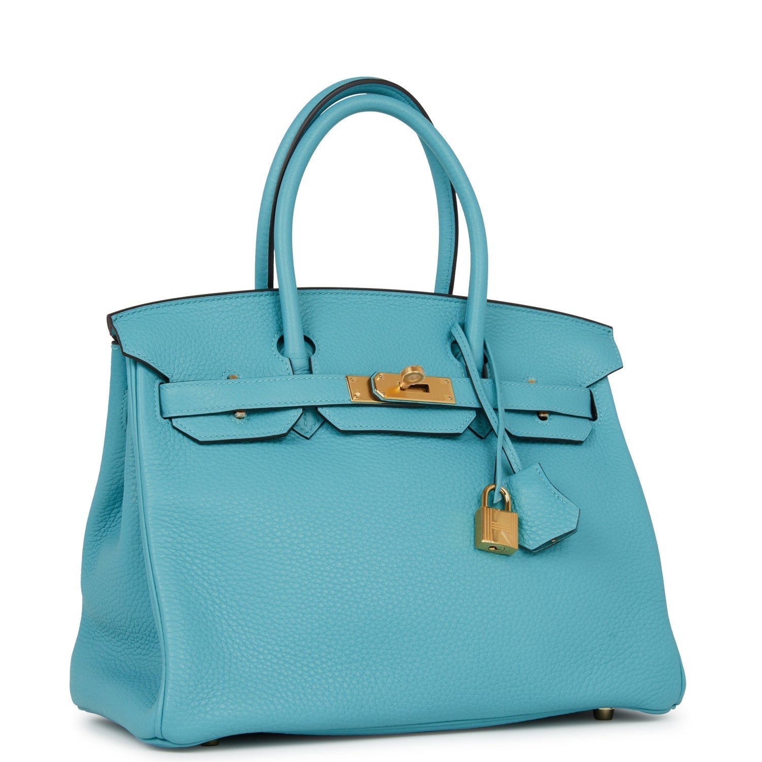 Hermes Birkin Bleu Paon Togo Hardware Handbag Gold Travel Bag