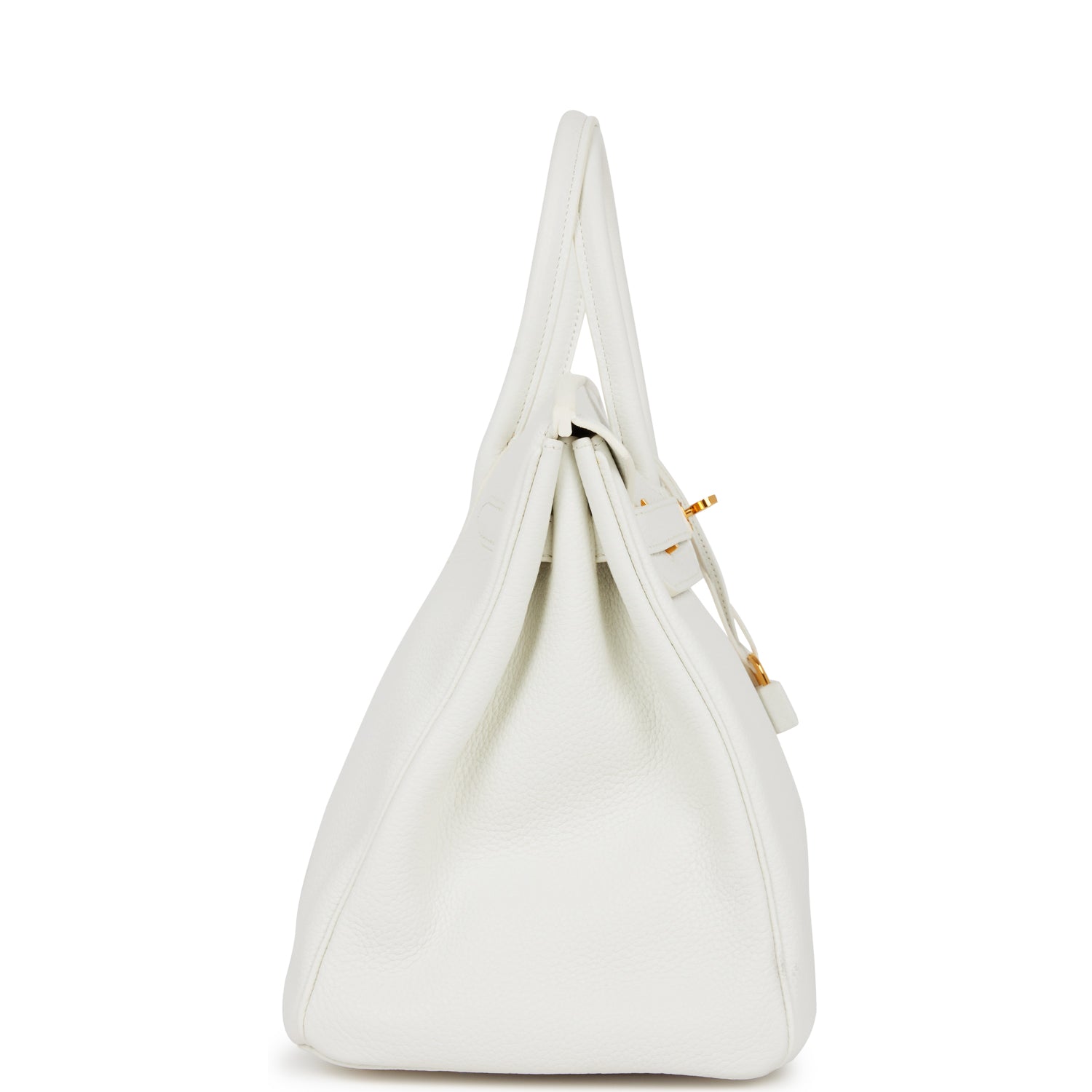 Hermes Birkin Clemence Hardware Handbag White Gold Travel Bag Gold Hardware 2