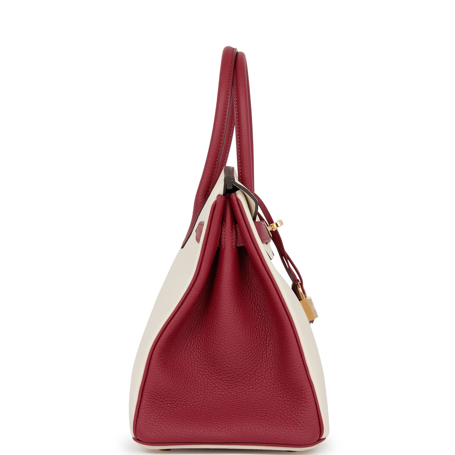 Hermes Special Order Hss Birkin Craie And Rouge Grenat Travel Bag