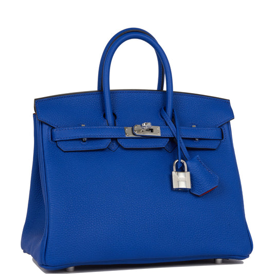 Hermes Birkin Bleu Royal Verso Togo Palladium Hardware Handbag Travel Bag
