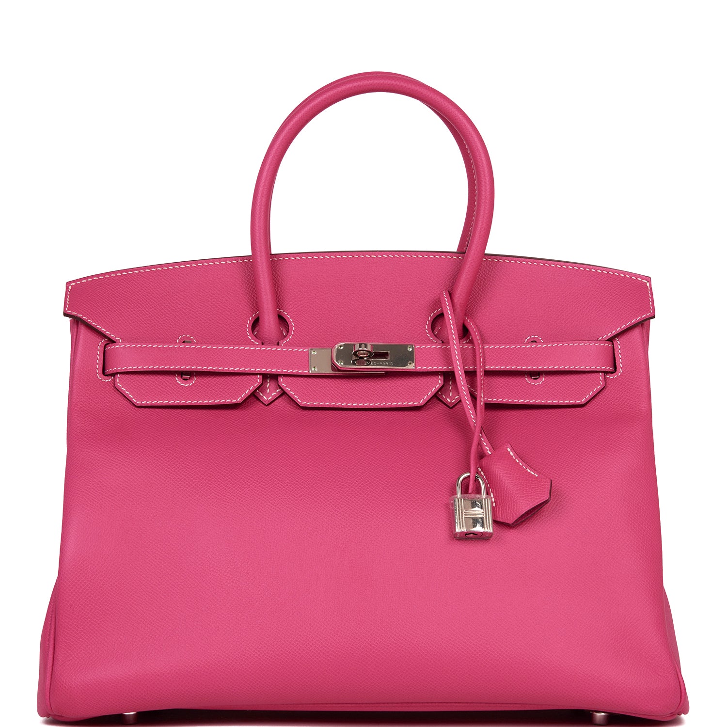 Hermes Birkin Rose Tyrien Epsom Palladium Hardware Handbag Travel Bag